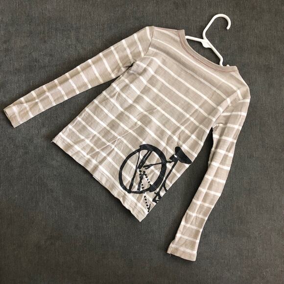 Gray and white stripe bicycle long sleeve tee - Picture 5 of 7